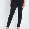 Pantalone basic con taglio push up posteriore NERO