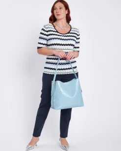 Pantalone basic con taglio push up posteriore BLU