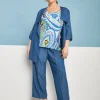 Pantalone capri in chambray di misto viscosa con bustino elastico DENI