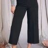 Pantalone comfy cropped con vita elastica NERO