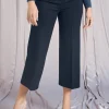 Pantalone comfy cropped con vita elastica BLU