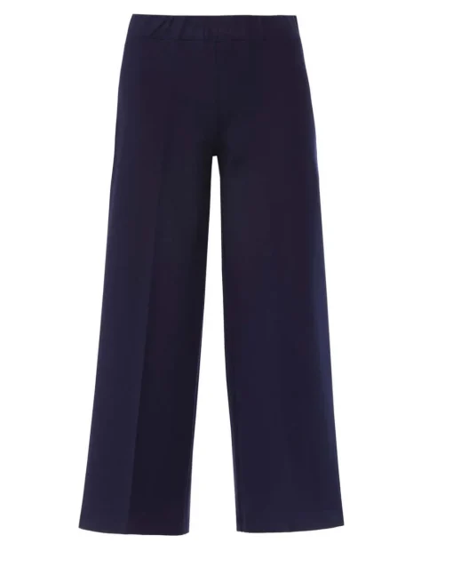 Pantalone comfy cropped con vita elastica BLU