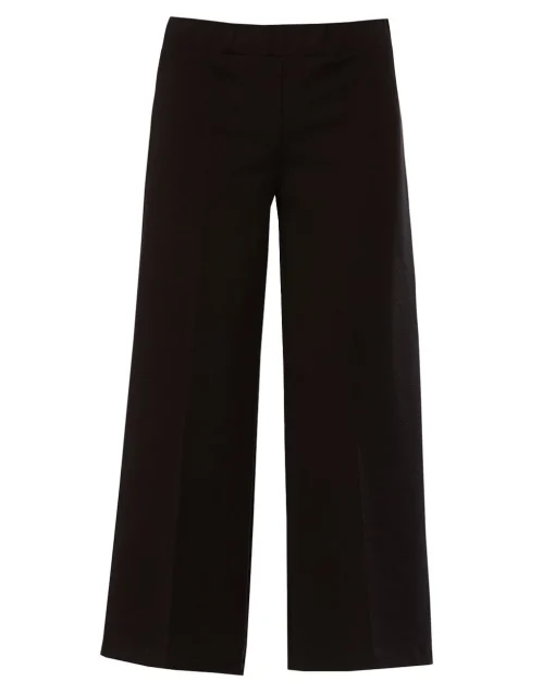 Pantalone comfy cropped con vita elastica NERO