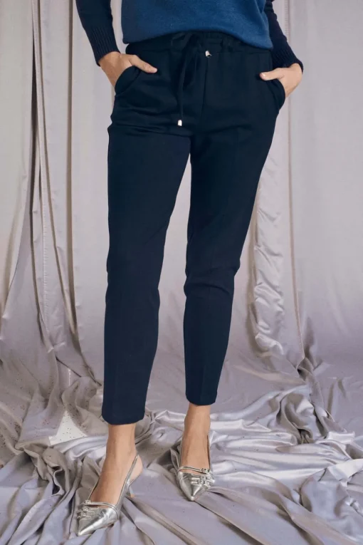 Pantalone comfy dal taglio jogger e coulisse BLU