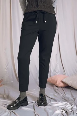 Pantalone comfy dal taglio jogger e coulisse NERO