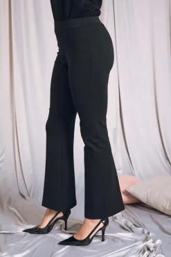 Pantalone comfy flare con vita elastica NERO