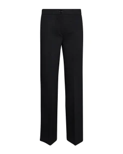 Pantalone flare in punto milano di viscosa NERO