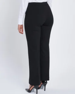 Pantalone flare in punto milano di viscosa NERO