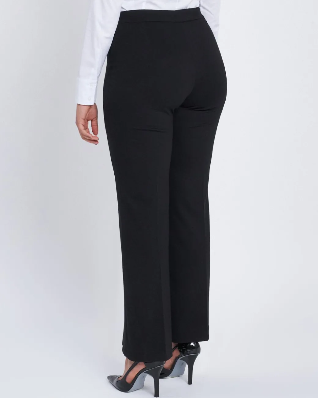 Pantalone flare in punto milano di viscosa NERO