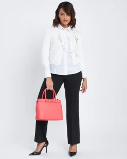 Pantalone flare in punto milano di viscosa NERO