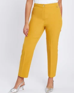 Pantalone in bistretch slim fit SENAPE