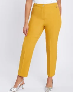 Pantalone in bistretch slim fit SENAPE