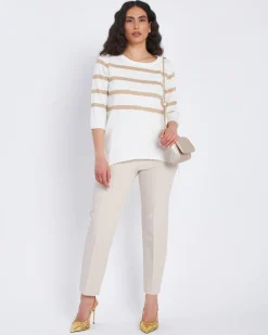 Pantalone in bistretch slim fit BEIGE ROSE