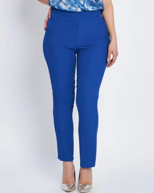 Pantalone in cady a gamba dritta BLU CHINA