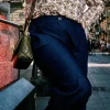 Pantalone in denim con vita elasticizzata BLU