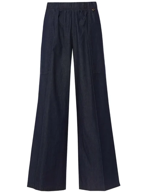 Pantalone in denim con vita elasticizzata BLU
