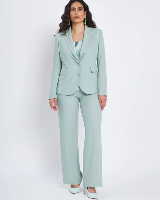 Pantalone palazzo in cady con bustino elastico ALOE