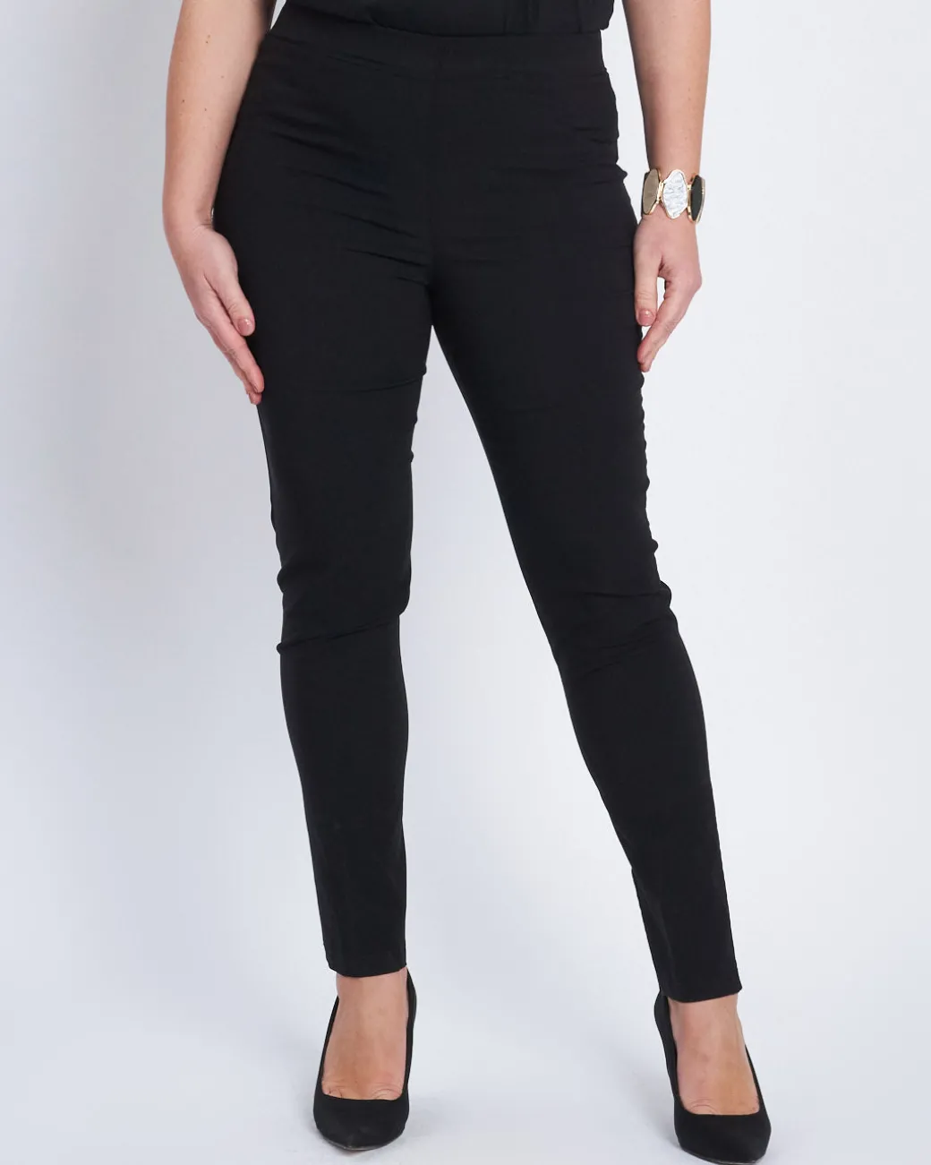 Pantalone skinny con taglio push-up NERO