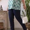 Pantalone skinny in twill di misto cotone elasticizzato tinta unita co