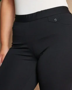 Pantalone skinny in twill di misto cotone elasticizzato tinta unita co