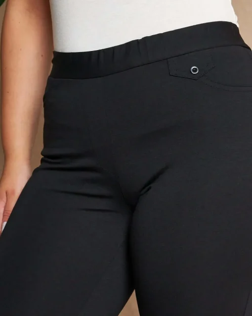 Pantalone skinny in twill di misto cotone elasticizzato tinta unita co