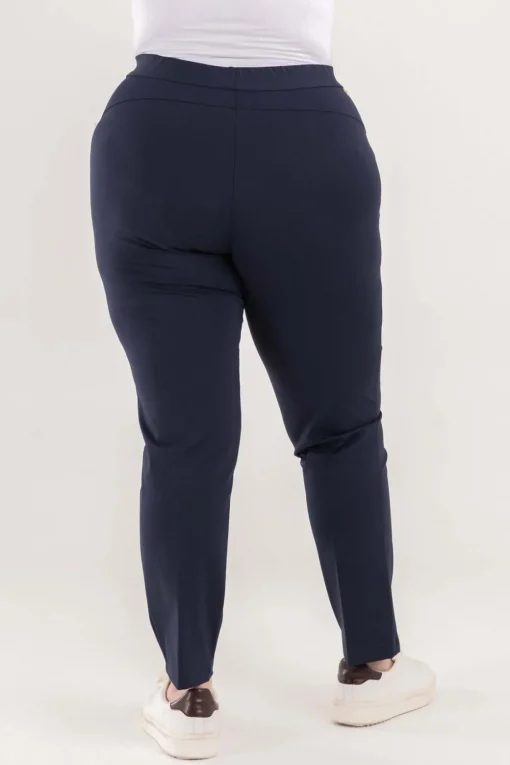 Pantalone skinny in twill di misto cotone elasticizzato tinta unita co
