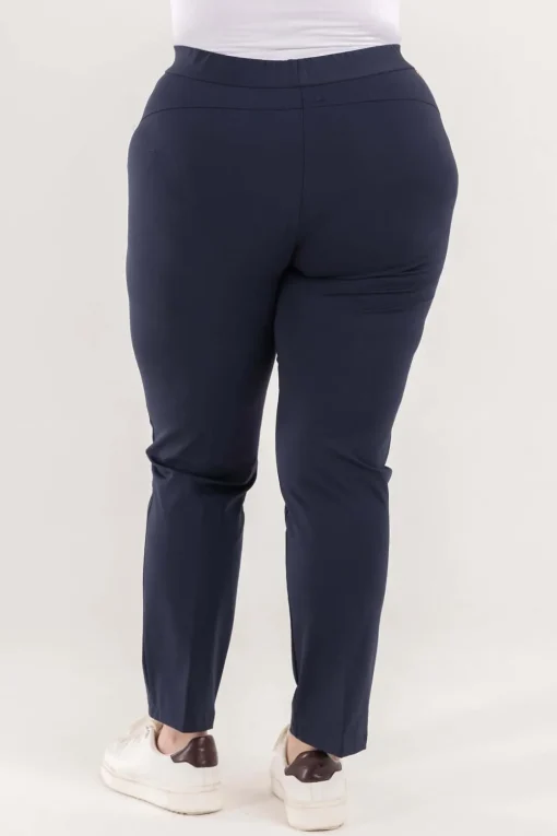Pantalone skinny in twill di misto cotone elasticizzato tinta unita co