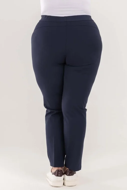 Pantalone skinny in twill di misto cotone elasticizzato tinta unita co