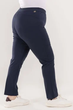 Pantalone skinny in twill di misto cotone elasticizzato tinta unita co