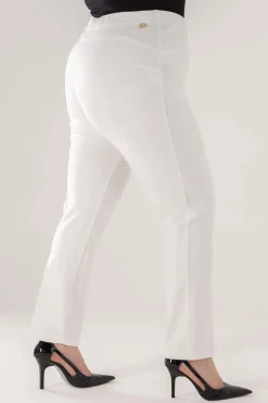 Pantalone skinny in twill di misto cotone elasticizzato tinta unita co