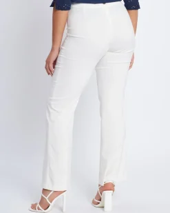 Pantalone wide leg in chambray BIANCO