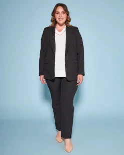 Pantaloni a gamba dritta in cady NERO