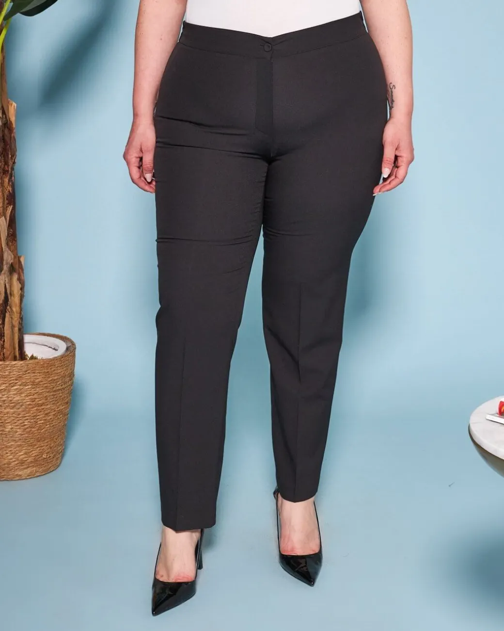 Pantaloni a gamba dritta in cady NERO