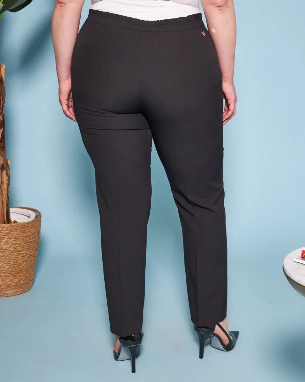 Pantaloni a gamba dritta in cady NERO