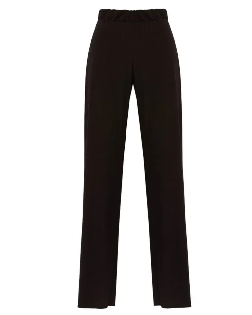 Pantaloni ampi con vita elasticizzata e spacchi NERO