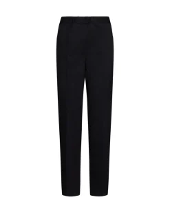 Pantaloni slim fit con vita elastica e dettaglio frontale di piega di