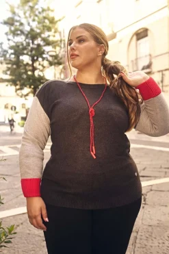 SCOLLO A BARCA A TRE COLORI ANTRACITE