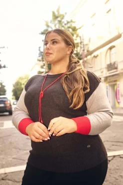 SCOLLO A BARCA A TRE COLORI ANTRACITE