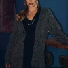 Spolverino in jacquard lurex con lacci NERO-ARGENTO