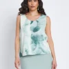 Top a fantasia con scollo a V e pizzo ALOE