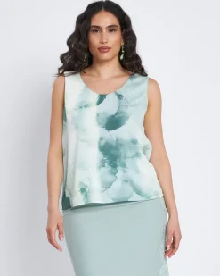 Top a fantasia con scollo a V e pizzo ALOE