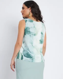 Top a fantasia con scollo a V e pizzo ALOE