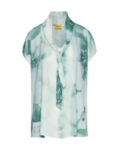 Top con scollo a V e cravattino ALOE
