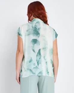 Top con scollo a V e cravattino ALOE