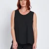 Top in geoprgette con strass frontali NERO