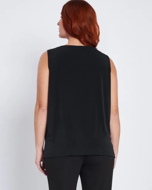 Top in geoprgette con strass frontali NERO