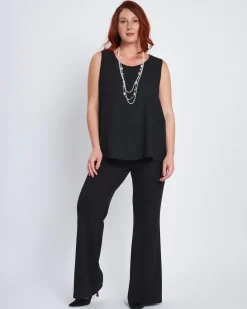 Top in geoprgette con strass frontali NERO