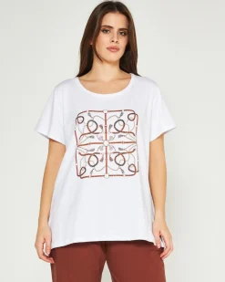 T-shirt catene BIANCO-MORO