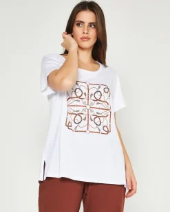 T-shirt catene BIANCO-MORO