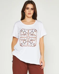 T-shirt catene BIANCO-MORO
